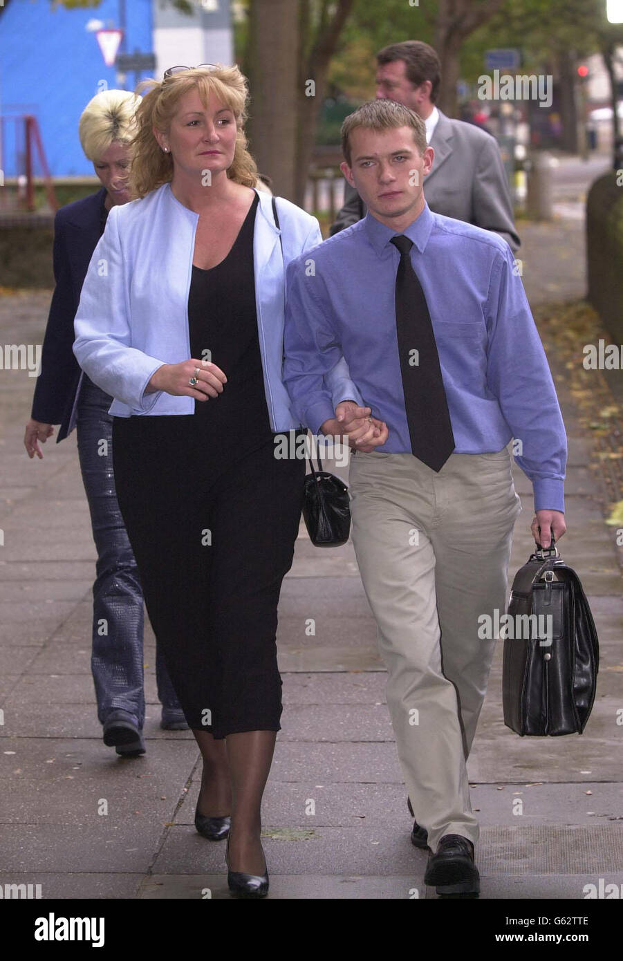 Lady Julia Pilkington leaves Portsmouth Magistrates Court with her son Philip. The heiress to the prestigious Pilkington family was told she faced a jail sentence after being found guilty of four counts of harassment. * Lady Pilkington, was found guilty by District Judge Kevin Gray of charges involving her neighbours Dr Sheena Mitchell, her husband Stephen, Victor Childs and Barbara Webster. Stock Photo