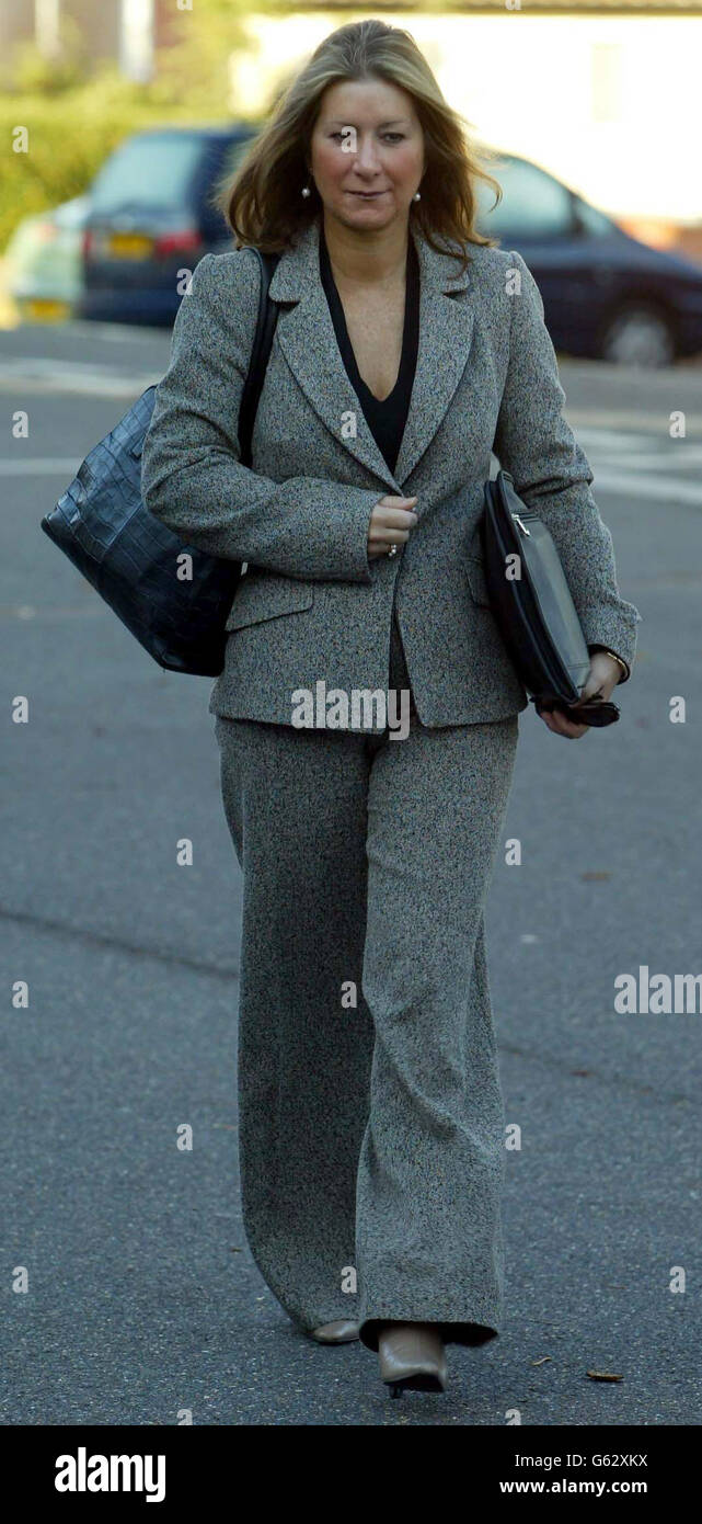 Jane Williams, 49, the former personal assistant to Lady Archer, arrives at Bury St Edmunds Employment Tribunal office, where she's claiming unfair dismissal after 13 years employment. Lady Archer, 57, told the tribunal last month she felt her former personal assistant was 'untrustworthy' and 'not employable'. Her husband, Lord Archer, is serving a four-year jail sentence for perjury. Stock Photo