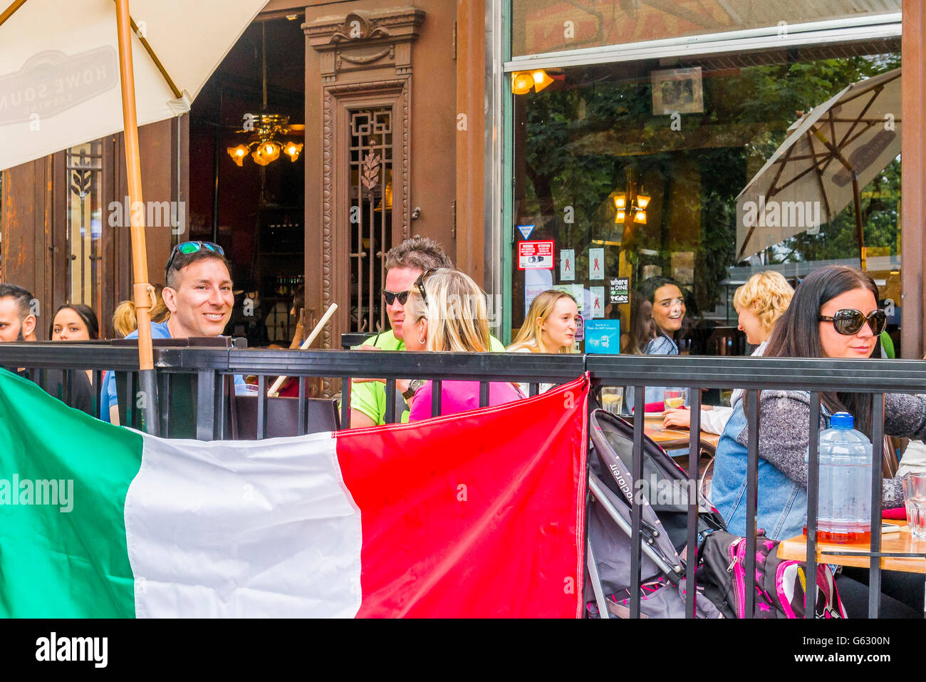 Restaurant patio, Commercial Drive, Vancouver, British Columbia, Canada