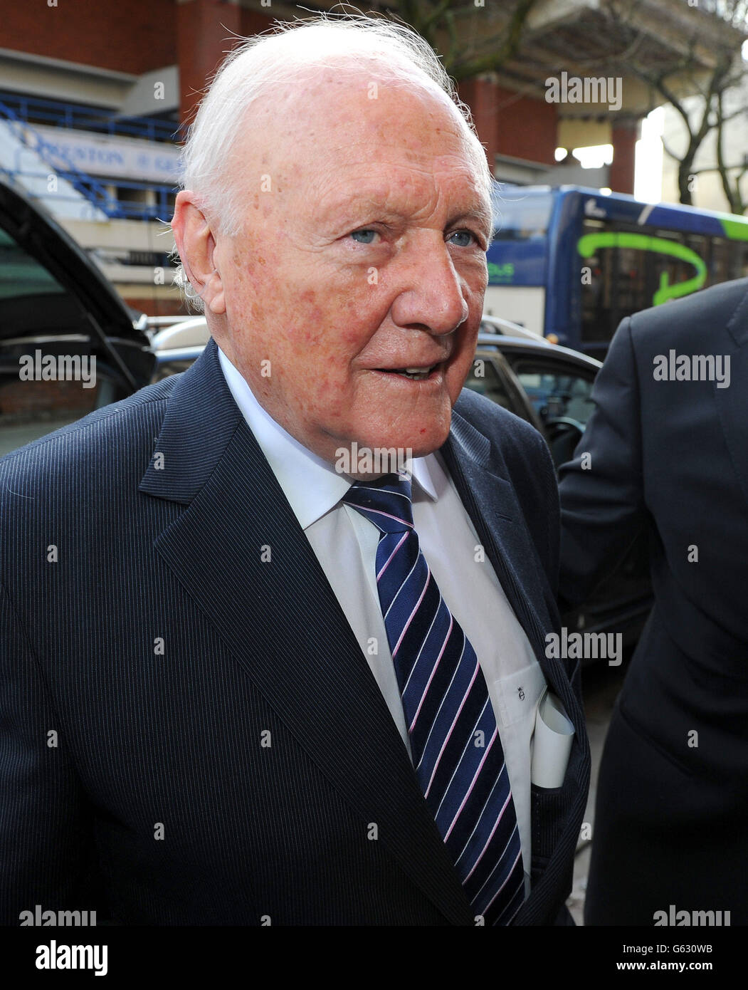 Former TV presenter Stuart Hall arrives at The Sessions House Crown