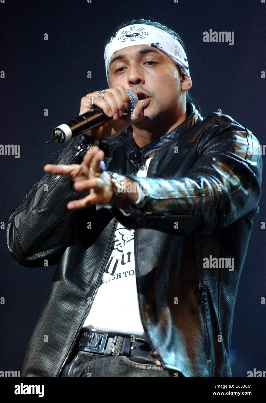 Reggae artist Sean Paul performing on stage during the 2002 MOBO (Music