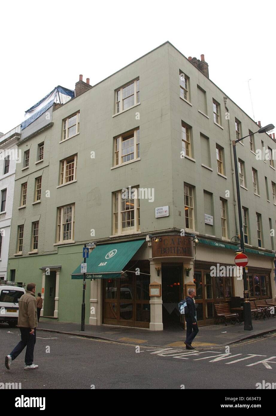 Soho House restaurant and club, which occupies the upper floors of the building cornering Greek Street and Old Compton Street, in Soho, where the child of movie stars Jude Law and Sadie Frost allegedly swallowed an ecstasy tablet. Stock Photo