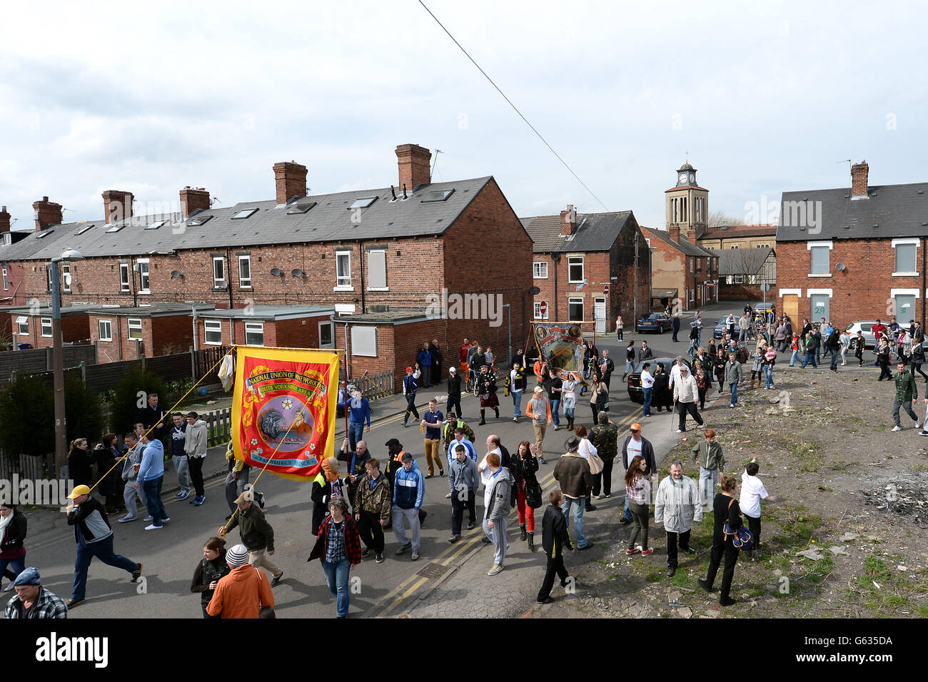 Residents from mining communities near Barnsley celebrate her death on