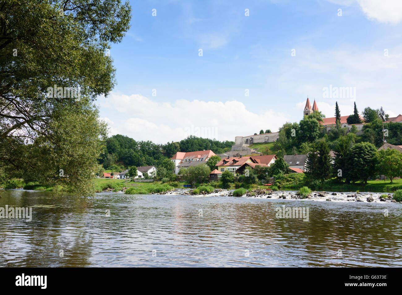 river Regen, Reichenbach Monastery, Reichenbach (Landkreis Cham), Germany, Bayern, Bavaria, Oberpfalz, Upper Palatinate Stock Photo