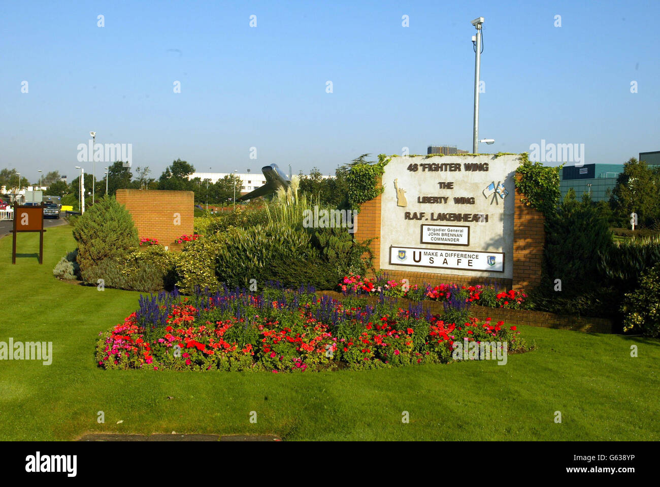 General view of the main gate at RAF Lakenheath, Suffolk. Twentyseven