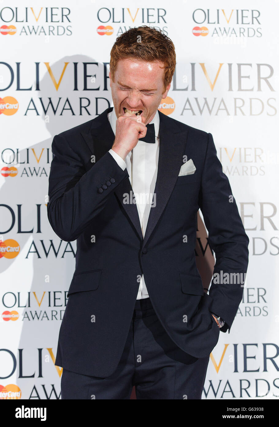 Damian Lewis in the press room at the Olivier Awards 2013, at the Royal Opera House, in Covent Garden, central London. Stock Photo