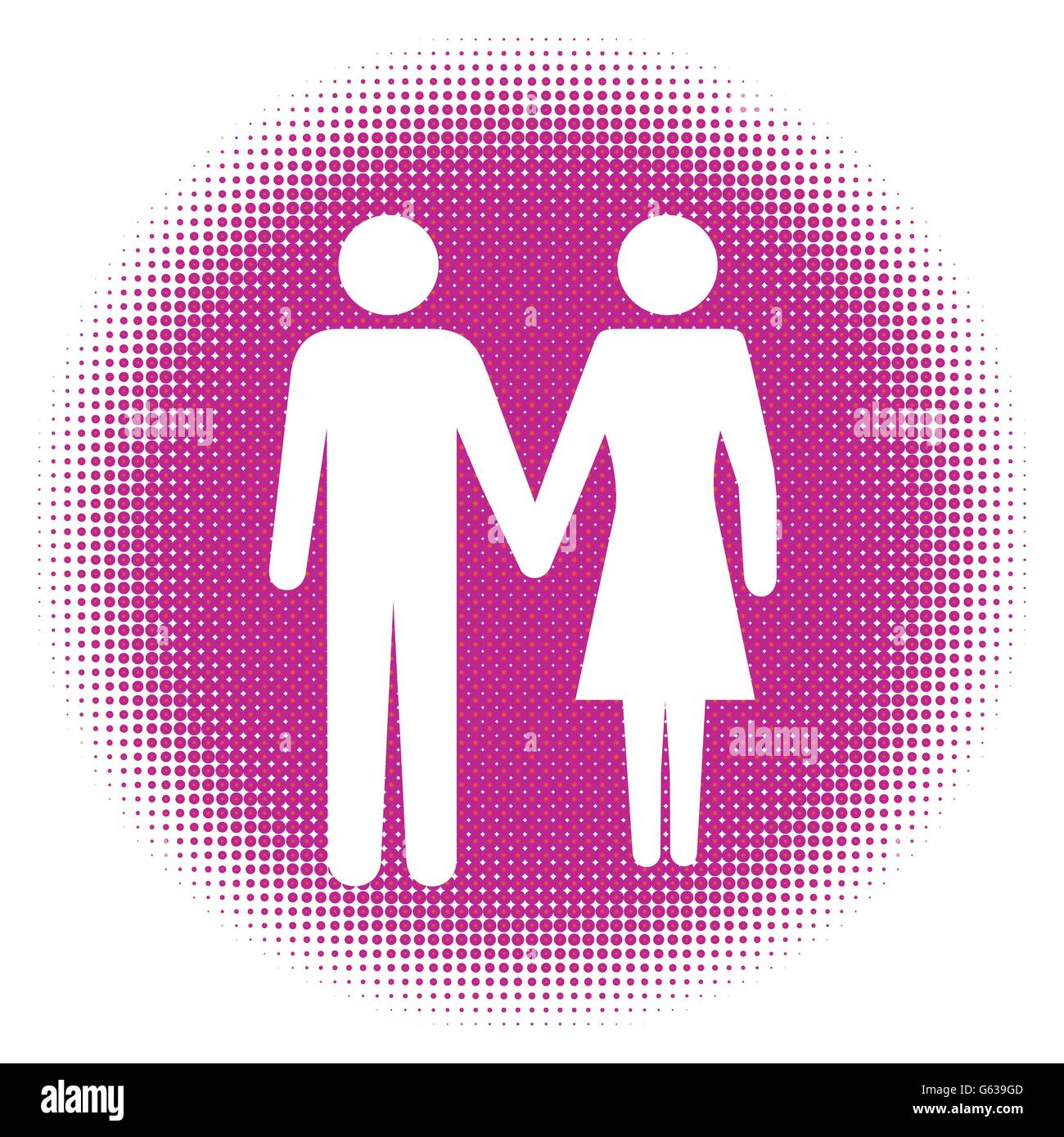 Man and Woman icon art. Halftone dots background Stock Vector Image ...