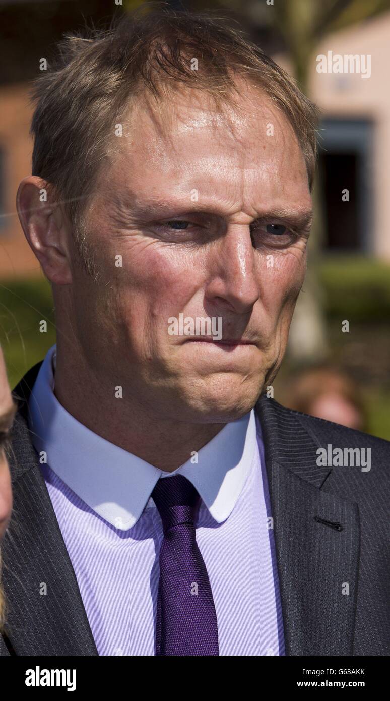 SAS sniper Sergeant Danny Nightingale outside the Court Martial Centre, Bulford in Wiltshire where a judge ruled he would face a retrial over illegally possessing a pistol and ammunition - despite a last-minute claim that prosecutors acted improperly by consulting on the case. Stock Photo