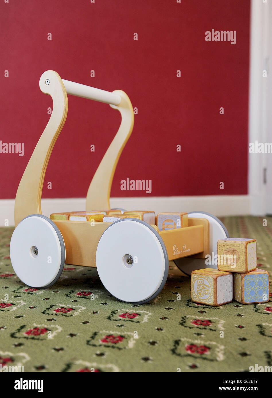 A Silver Cross brick trolley in the children's play area in the 'Suite  Dreams' nursery suite at the, Grosvenor House in central London Stock Photo  - Alamy