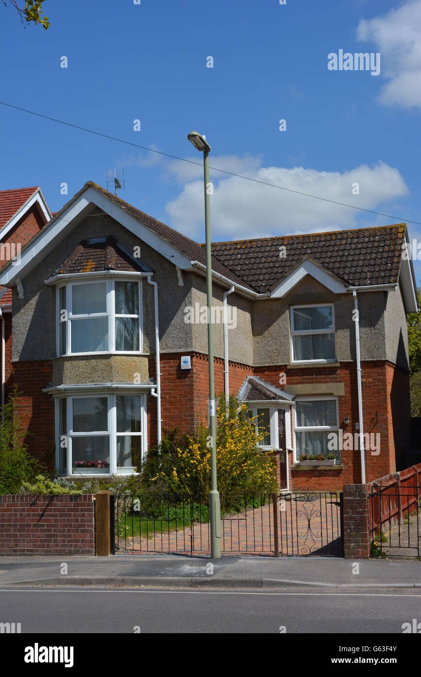 Driveway blocked by lamp post Stock Photo Alamy