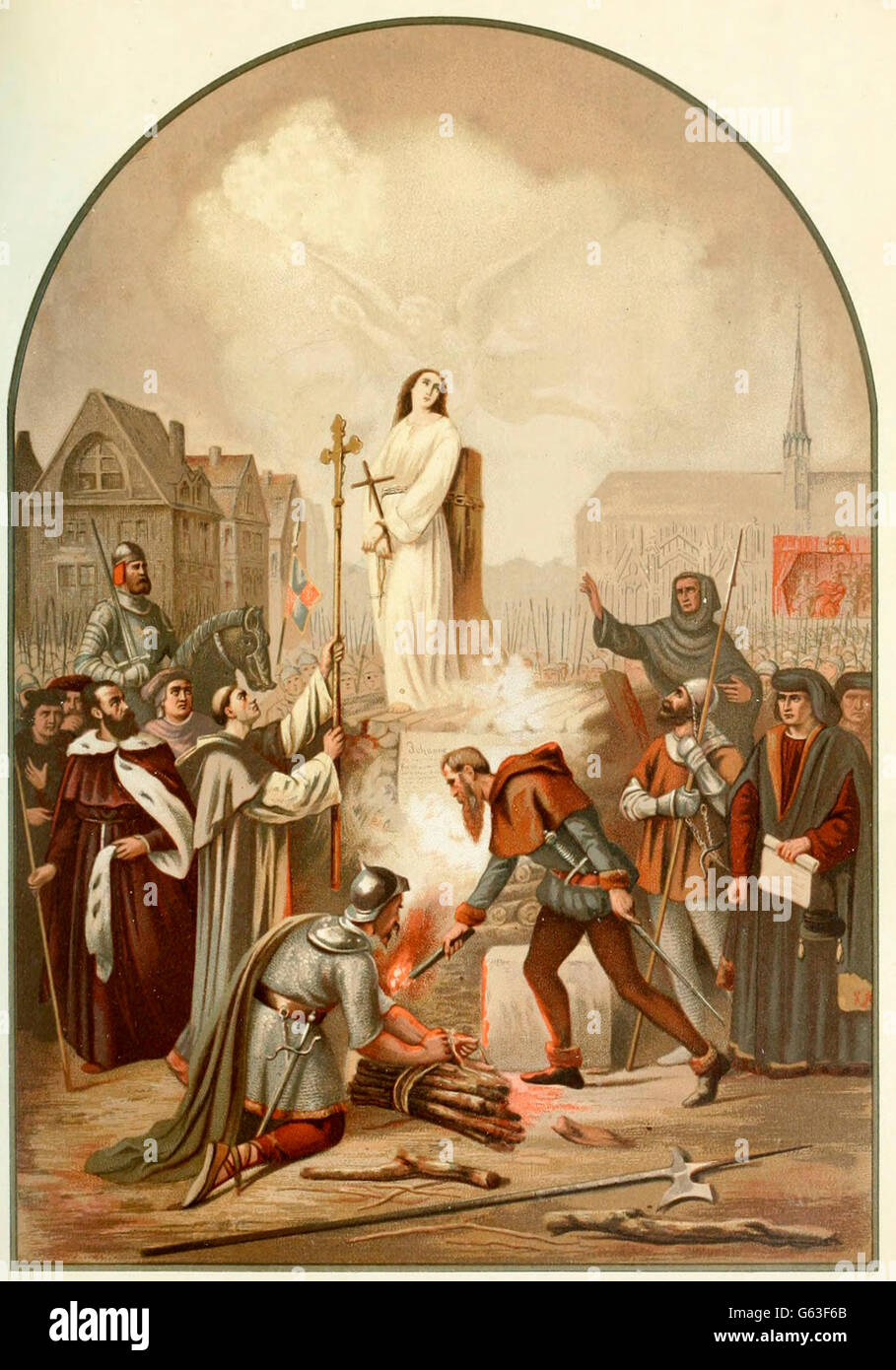 Torment of Joan of Arc. May 30, 1431 Stock Photo