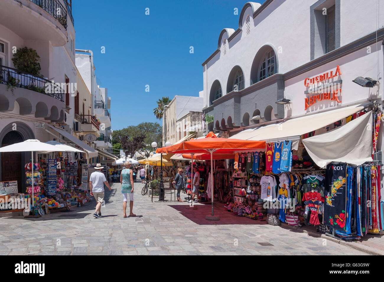 Tourist shops in Old Town, Kos Town, Kos (Cos), The Dodecanese, South Aegean Region, Greece Stock Photo