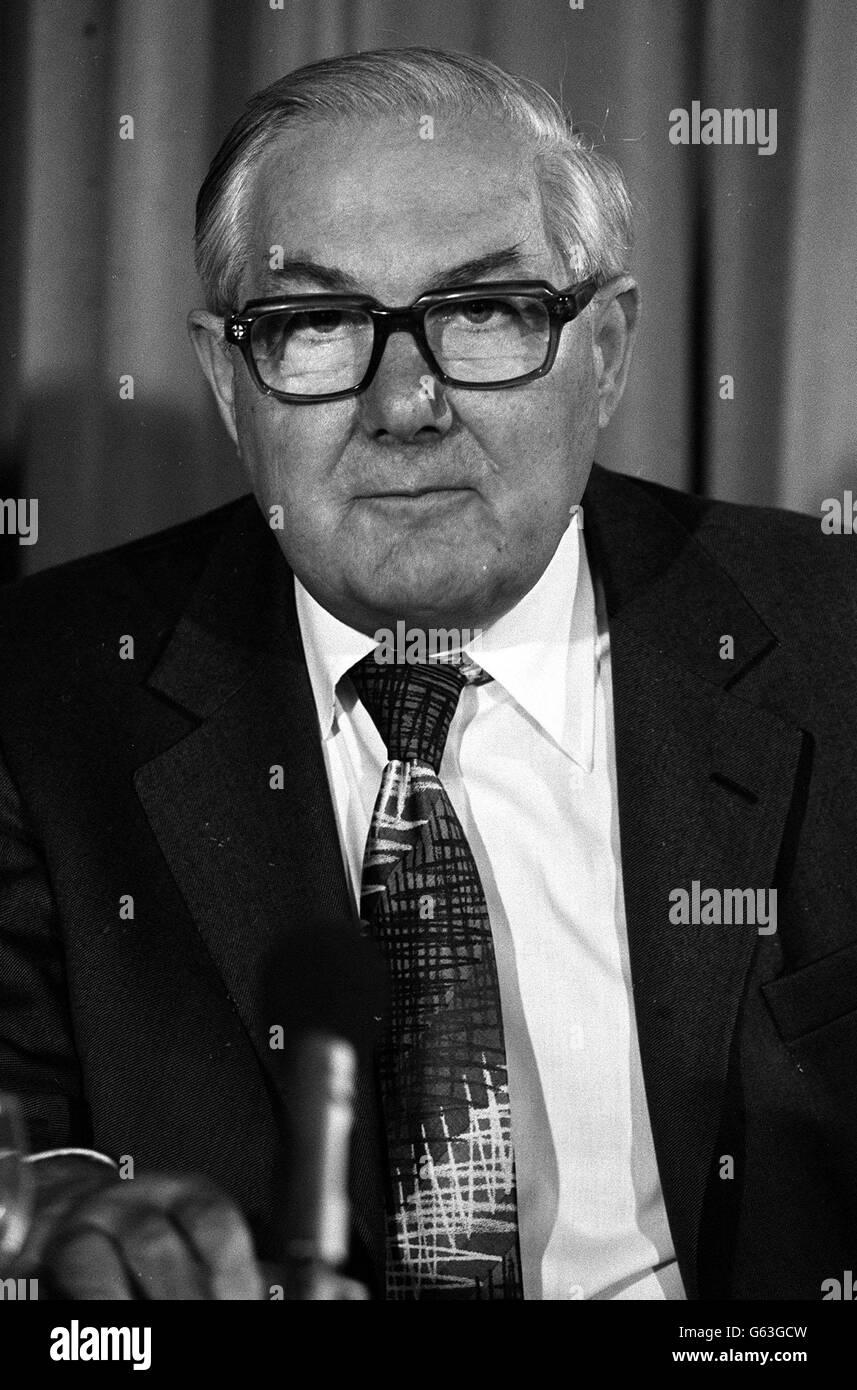 MARCH 28TH : On this day in 1979 the Government of Prime Minister James Callaghan fell. Former Prime Minister Mr James Callaghan, 69, Labour MP for South-East Cardiff since 1950. Stock Photo