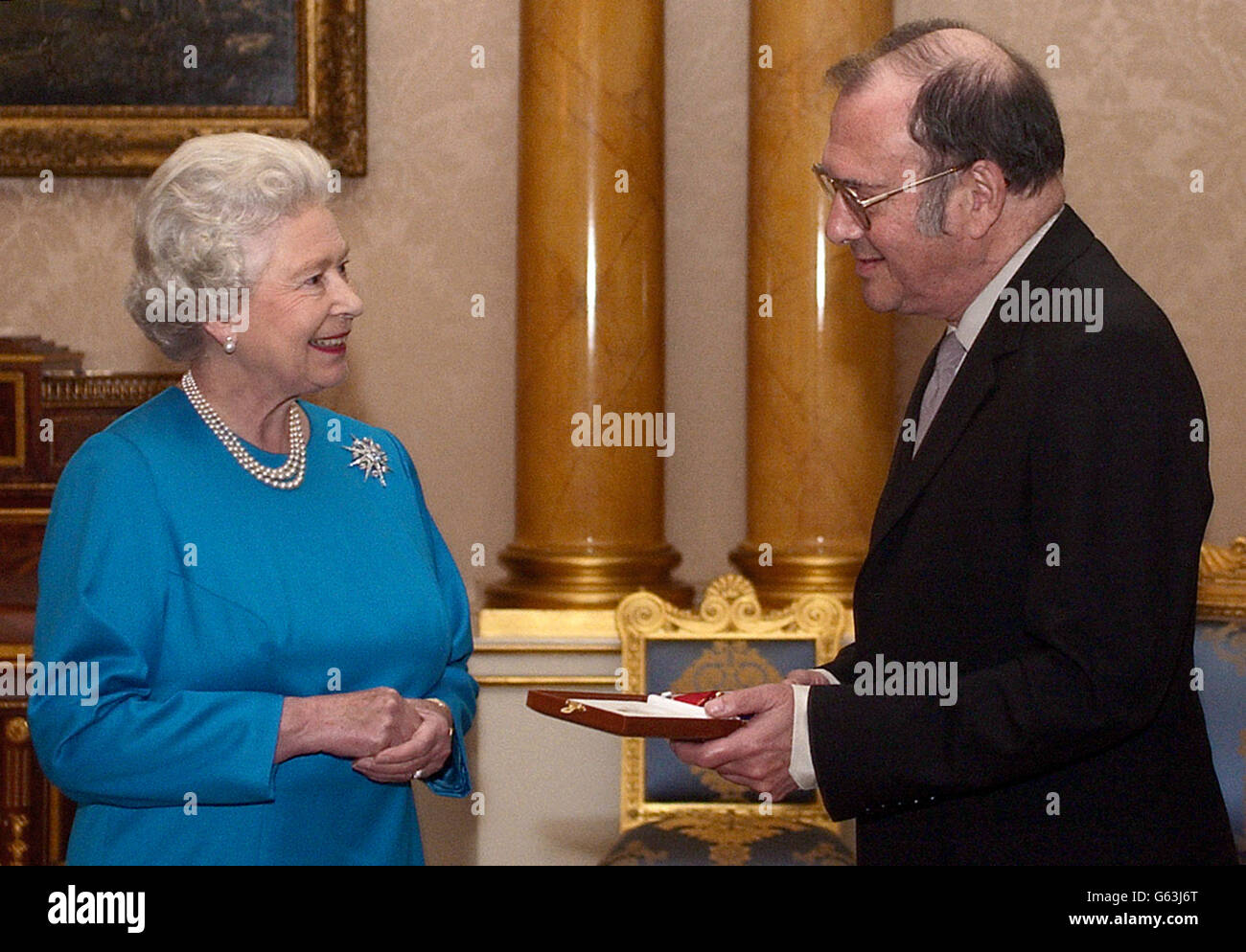 Queen Receives Harold Pinter Stock Photo