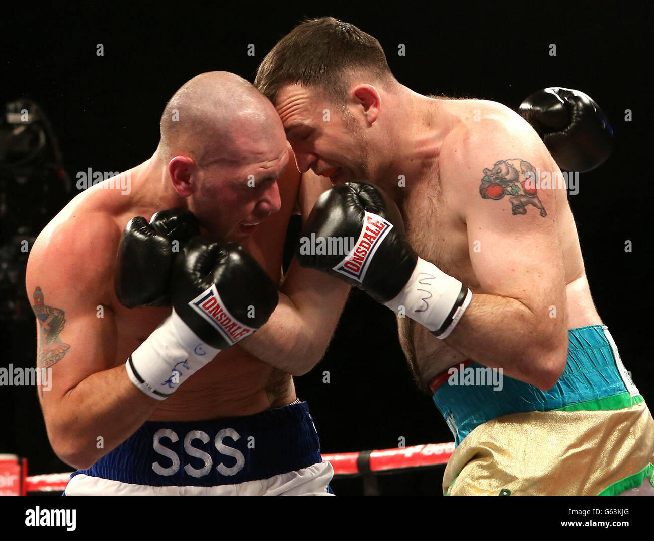 Steve Simmons (left) in action against Michael Sweeney after their ...