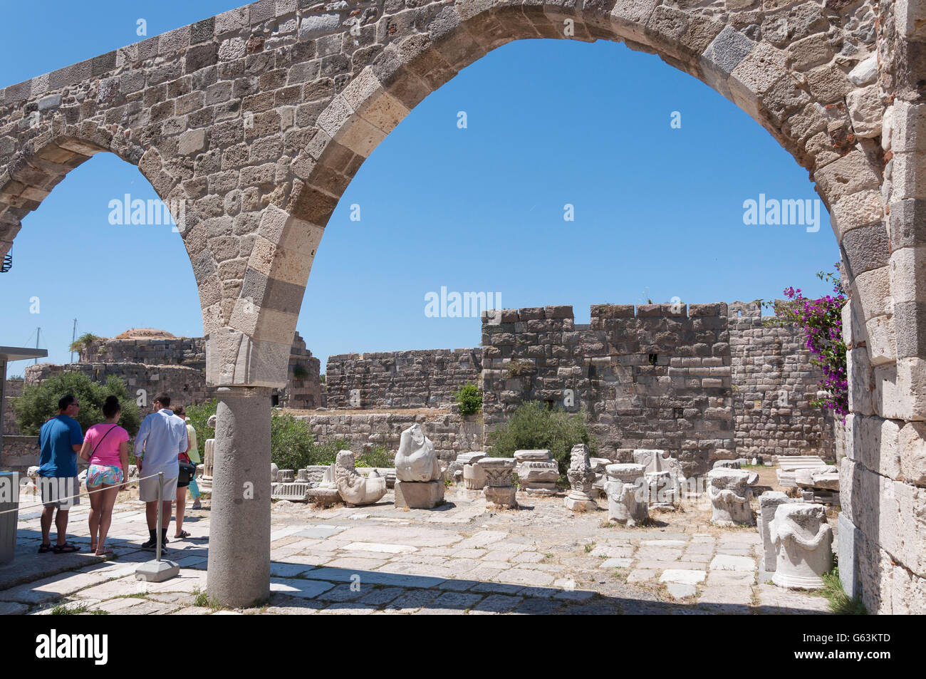 Entrance to The Fortress of Kos, Kos Town, Kos (Cos), The Dodecanese, South Aegean Region, Greece Stock Photo