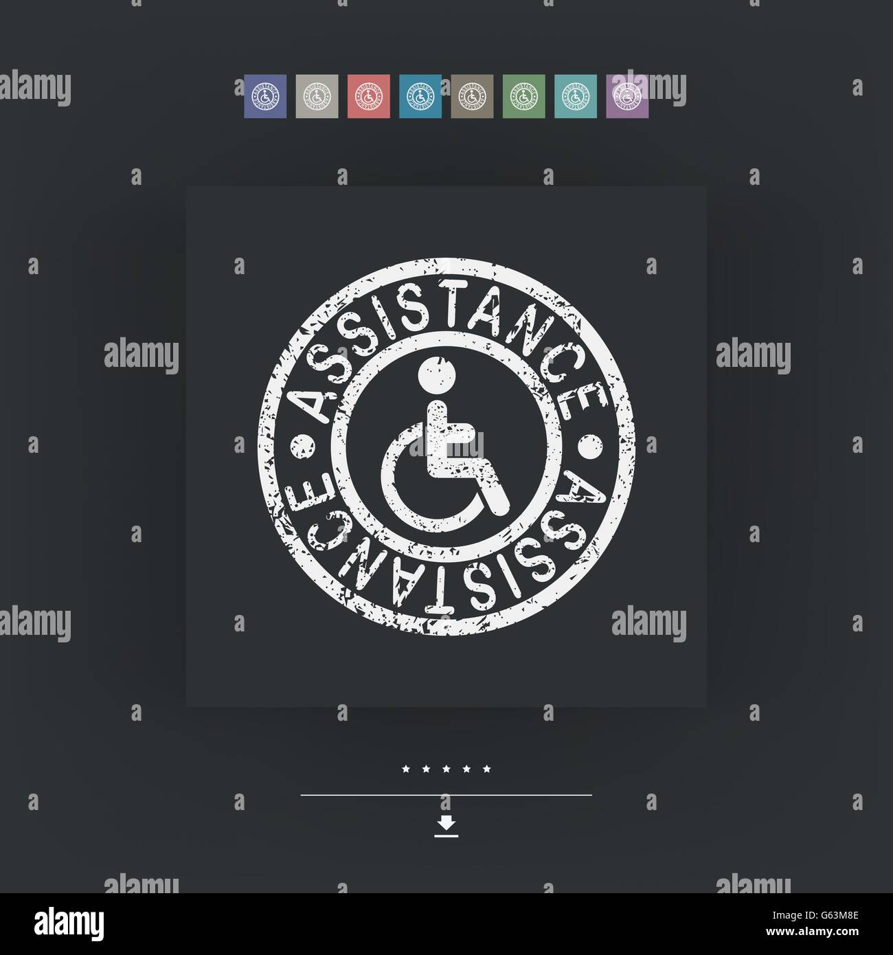 Handicap assistance stamp icon Stock Vector Image & Art - Alamy