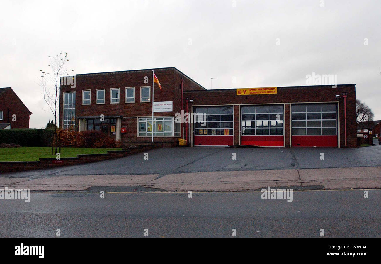 Halesowen firestation in Birmingham appears deserted hours after an