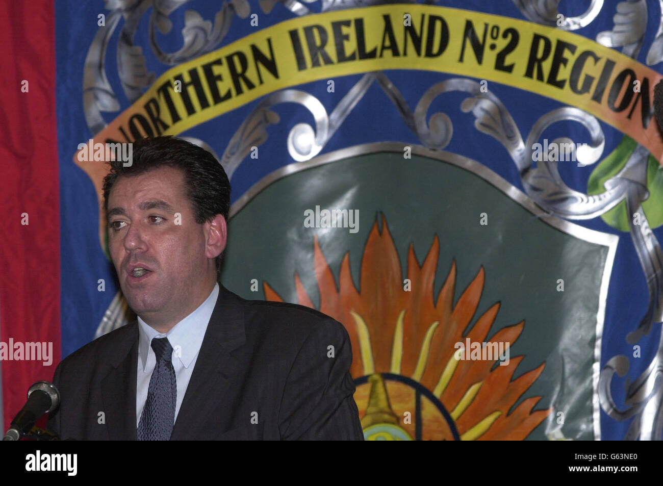 Leader of the Fire Brigade Union, Andy Gilchrist, talking to fire