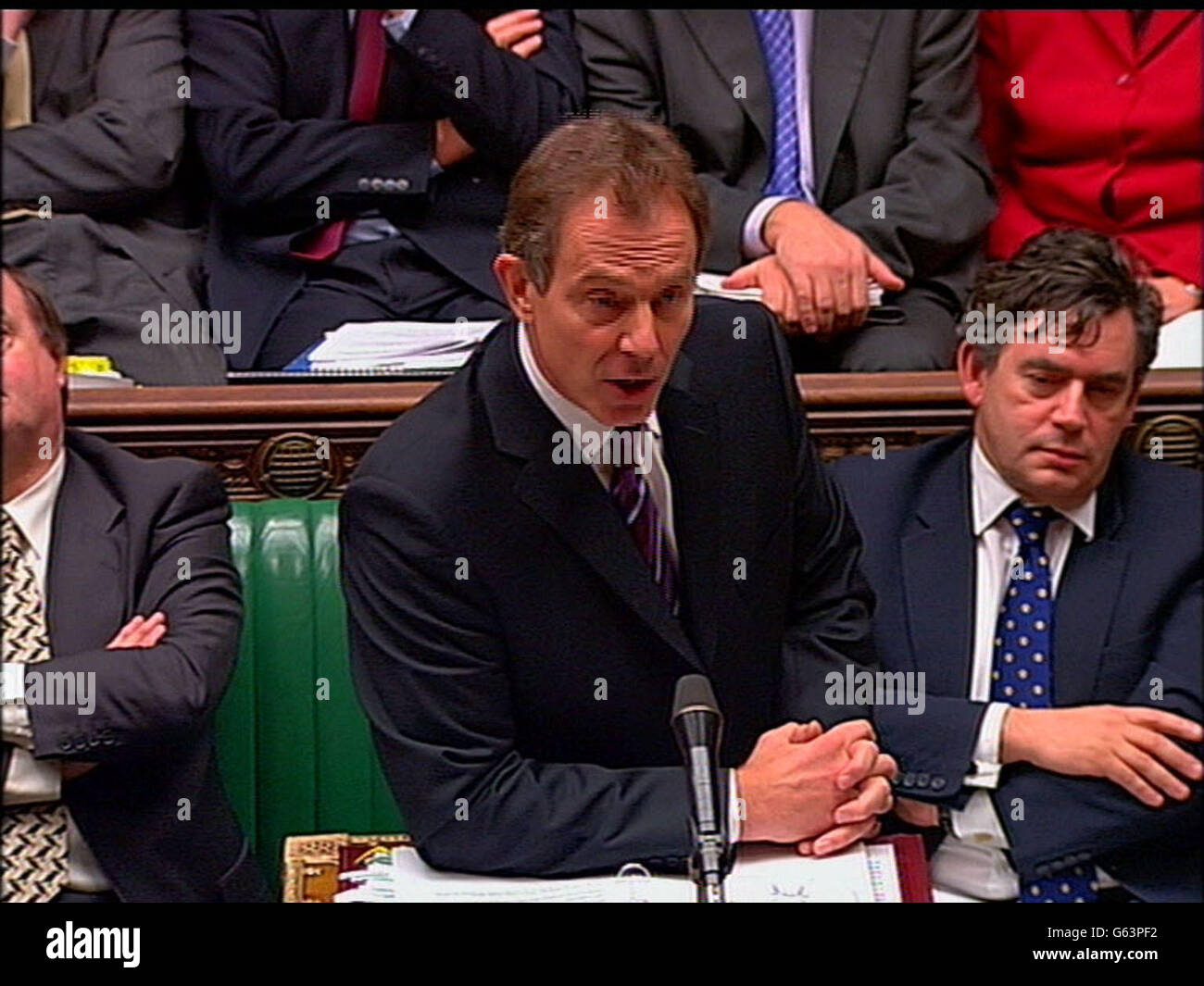 Prime Minister Tony Blair addresses MPs in the House of Commons during