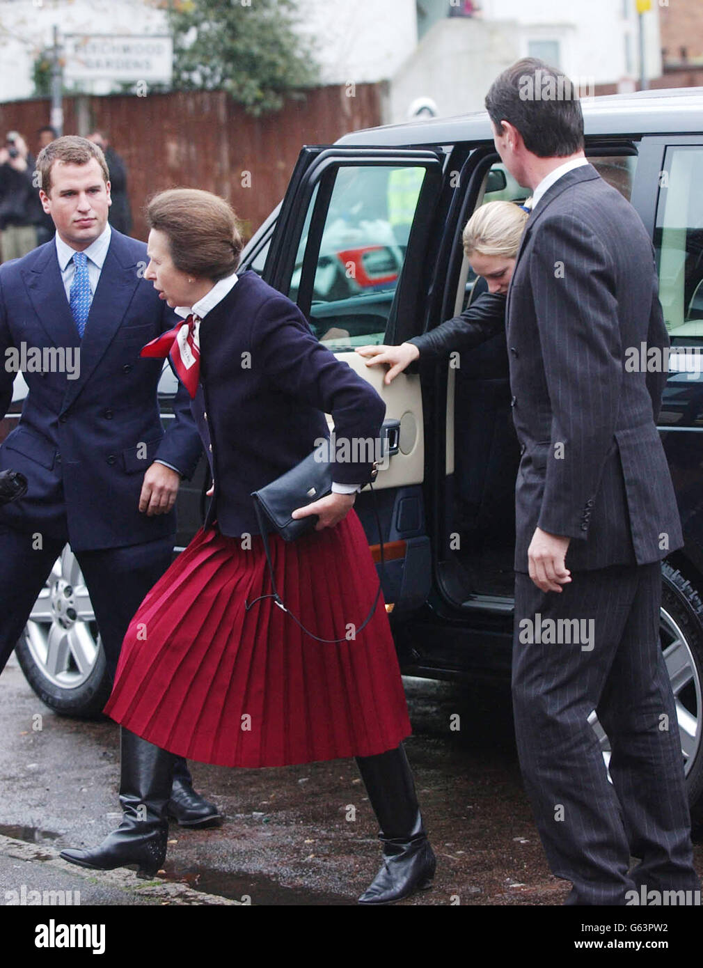 The Princess Royal and her husband, Commander Tim Laurence (right) arrive with her children, Peter and Zara Phillips at East Berkshire Magistrates Court in Slough to face allegations that her dog bit two children in Windsor Great Park. * The couple have been summonsed under Section 3 (1) of the Dangerous Dogs Act 1991 and are alleged to have been in charge of a dog that was dangerously out of control in a public place and injured the children. The Princess would become the first royal to have a criminal record if convicted of the charges. Stock Photo