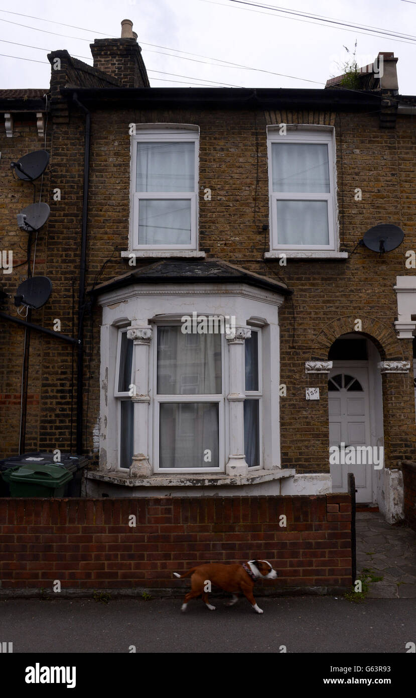 A general view of 155 Norman Road, Leytonstone, in north east London. 155 Normal Road was the residence of former footballer David Beckham. Stock Photo