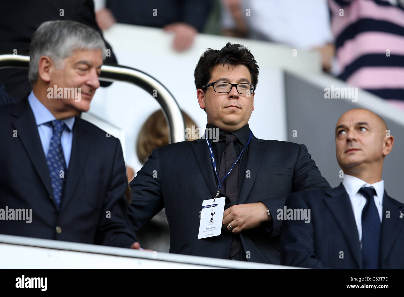 Comedian Michael McIntyre (centre) in the directors box with FA
