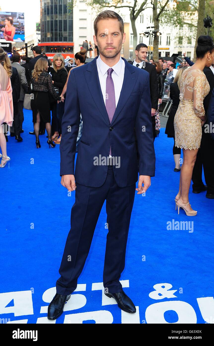 Paul Walker arriving for the premiere of Fast and Furious 6 at the Empire Leicester Square, London. Stock Photo