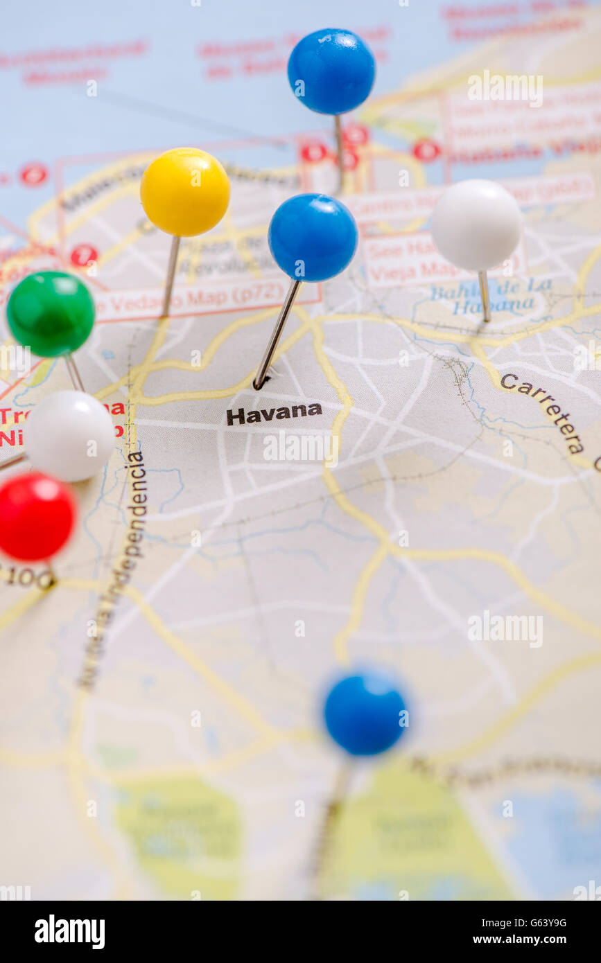 Cuba road map hi-res stock photography and images - Alamy