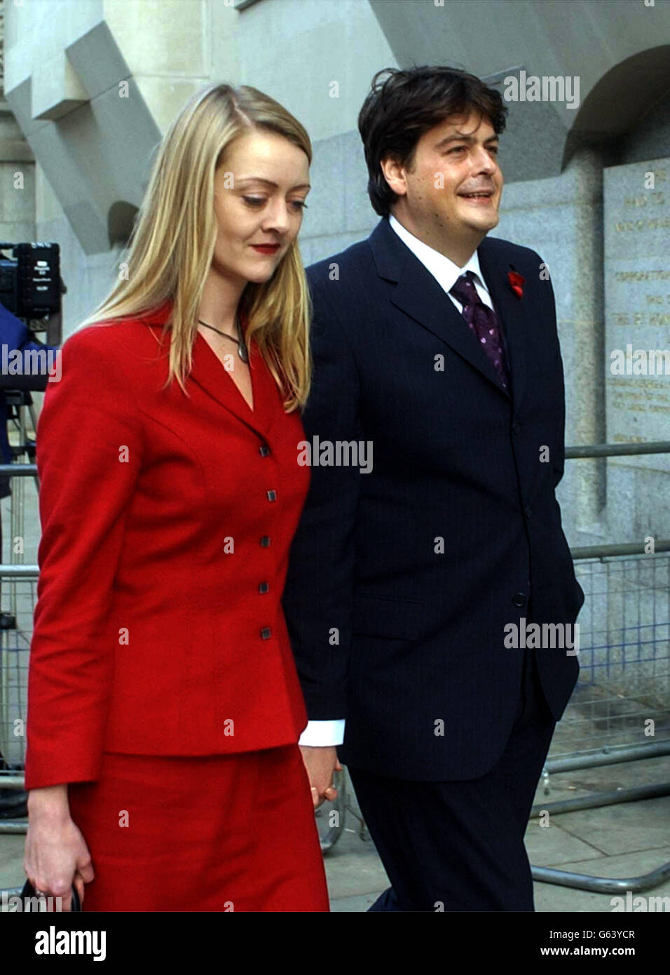 Former MI5 officer David Shayler and partner Annie Machon arrive at the Old Bailey, London. Shayler told a jury that he disclosed secret files to journalists because he feared for his life. * Shayler, 36, from London, who is defending himself, was making his closing address to the five women and seven men at the Old Bailey where he is accused of three breaches of the 1989 Official Secrets Act. Stock Photo