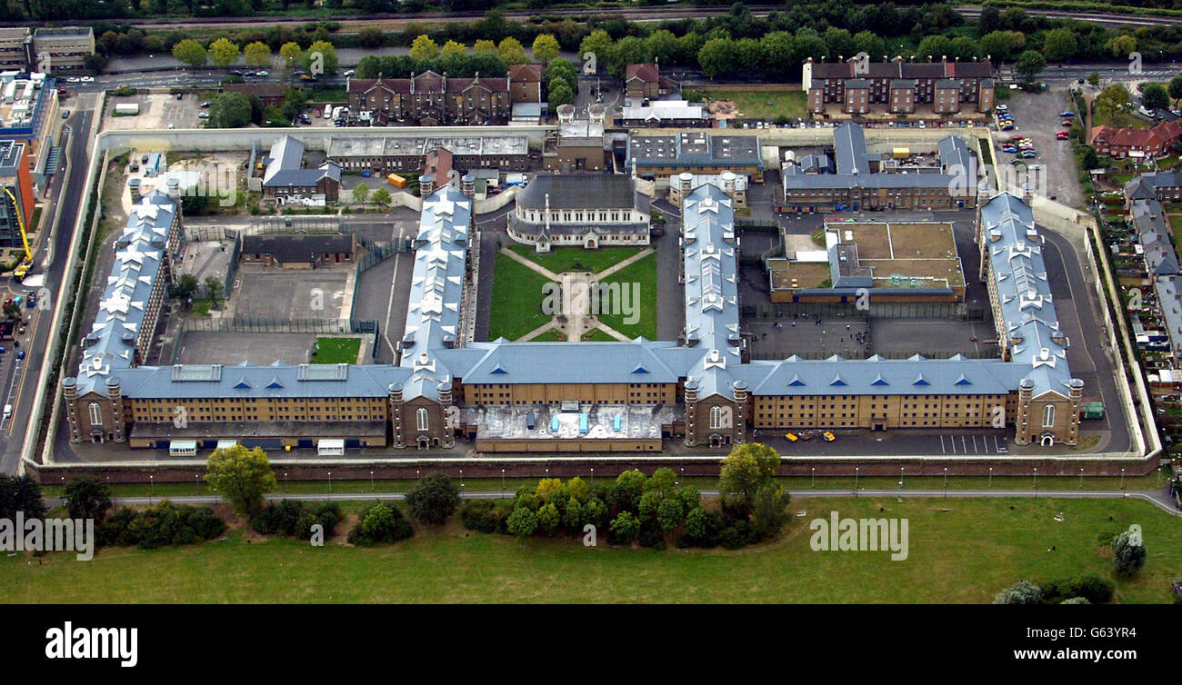 Crime and Legal Issues - Prisons - HMP Wormwood Scrubs - London. An aerial view of Her Majesty's Prison Wormwood Scrubs, London. Stock Photo