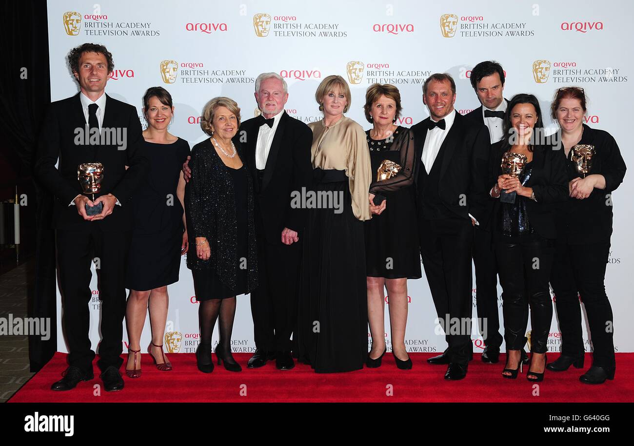 Cast members from Last Tango In Halifax with the Drama Series Award, at the Arqiva British Academy Television Awards 2013 at the Royal Festival Hall, London. Stock Photo