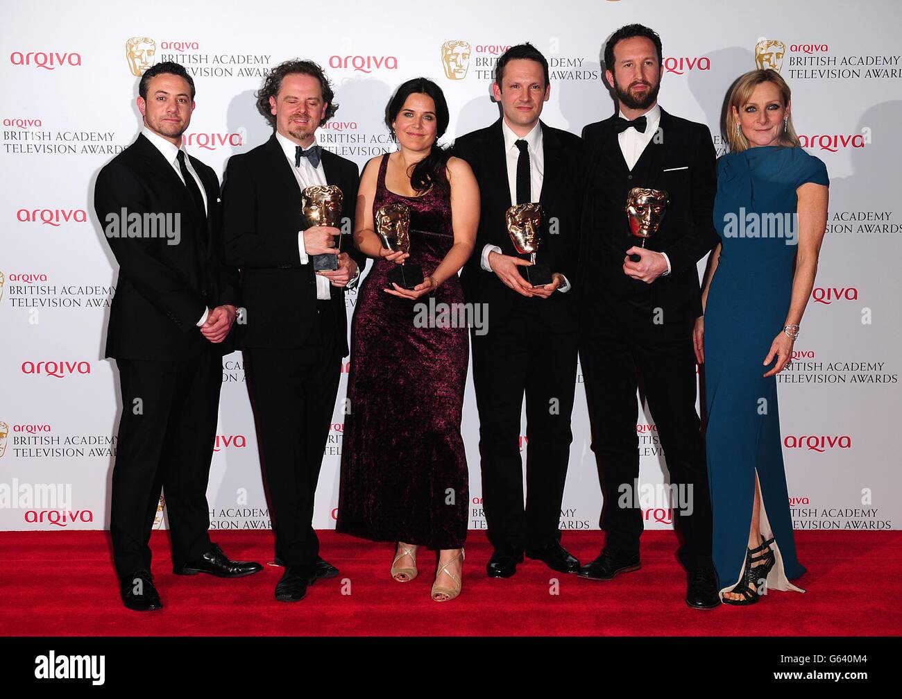 Presenters Lesley Sharp (far right) and Warren Brown (far left) with