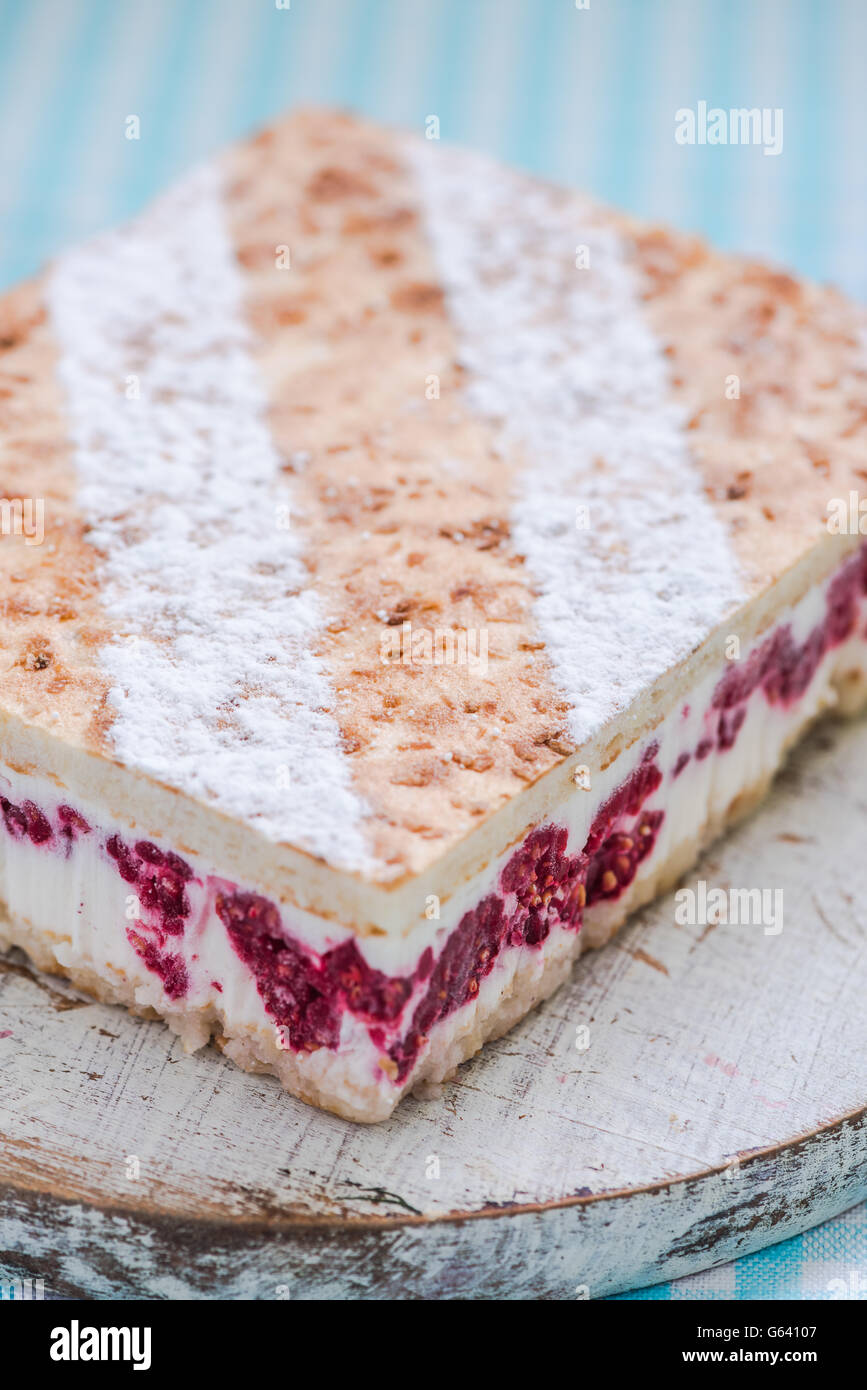 raspberry light cake, healthy and light food for summer Stock Photo - Alamy