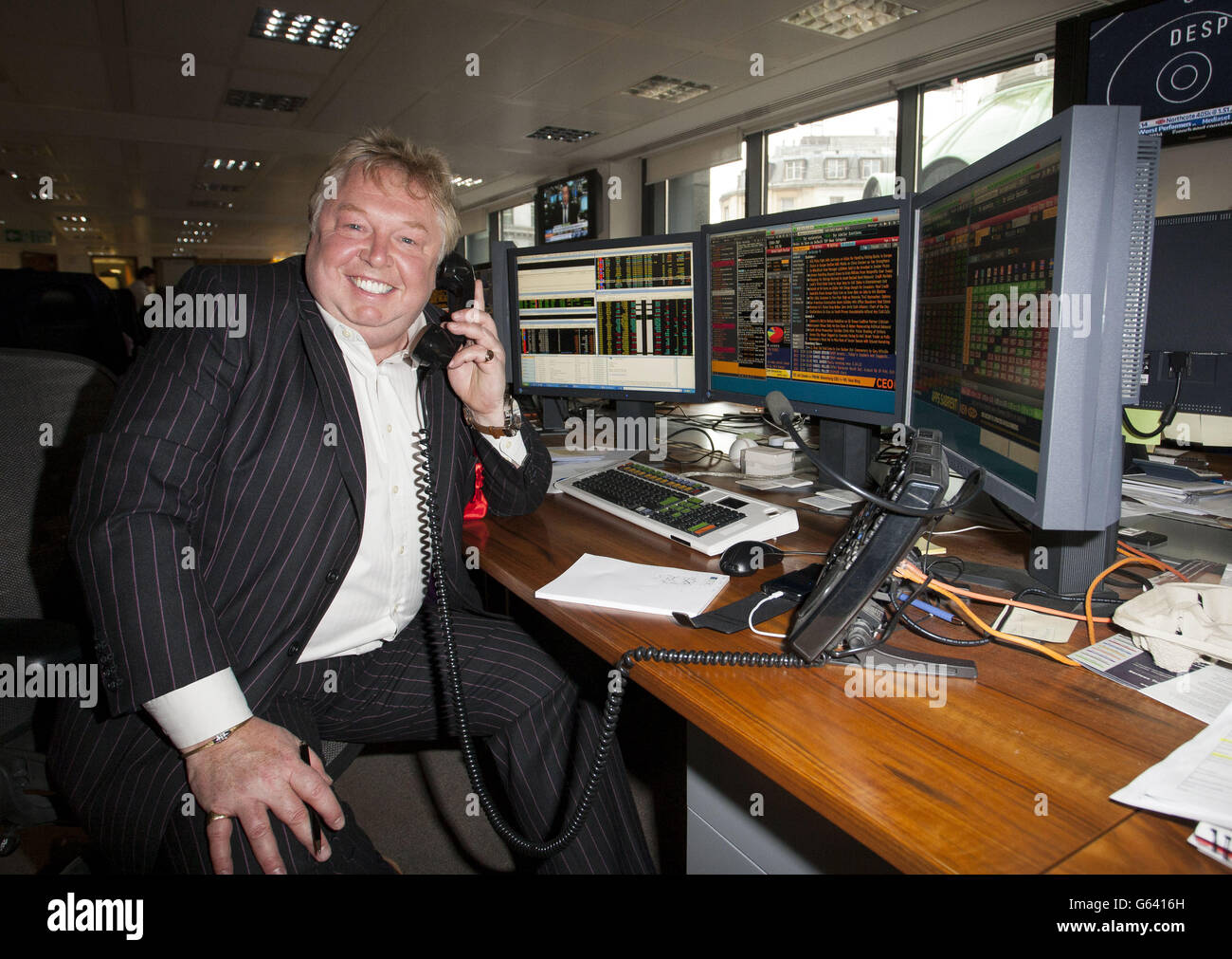Nick Ferrari attends the BTIG annual Commissions for Charity day in association with Global Radio at the BTIG offices in London. Stock Photo