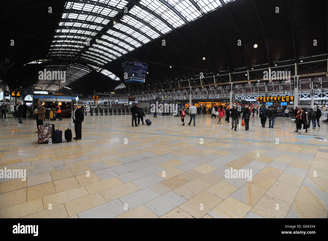 General view of Paddington train station in Paddington, London Stock