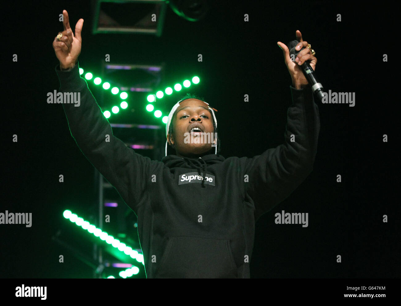 A$AP Rocky performs at the Radio 1 Big Weekend at Ebrington Square in Londonderry, Northern Ireland. Stock Photo