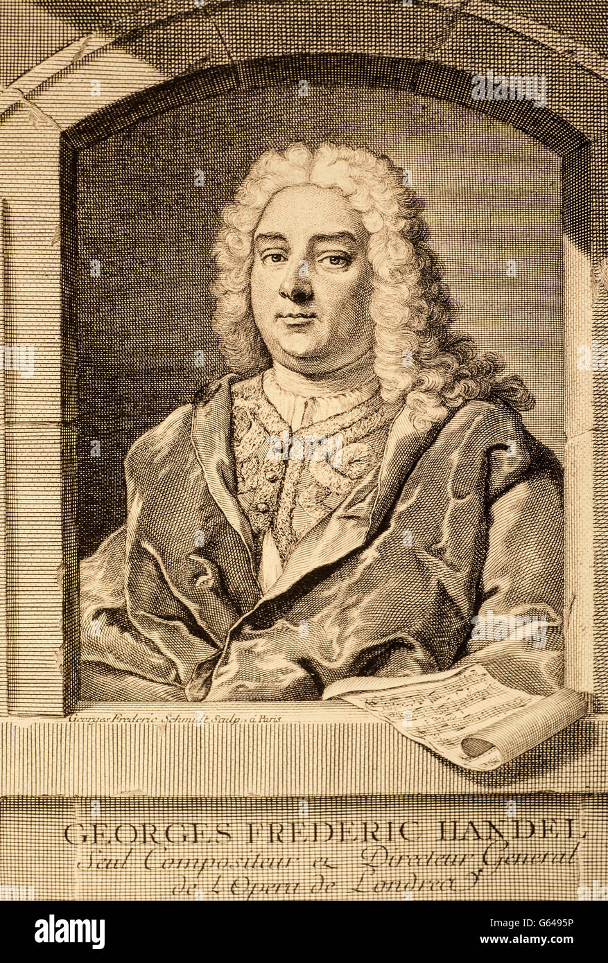 George Frideric Handel (Georg Friedrich Händel - Halle, 23 February 1685- London, April 14, 1759) German composer naturalized English in 1725 Stock Photo