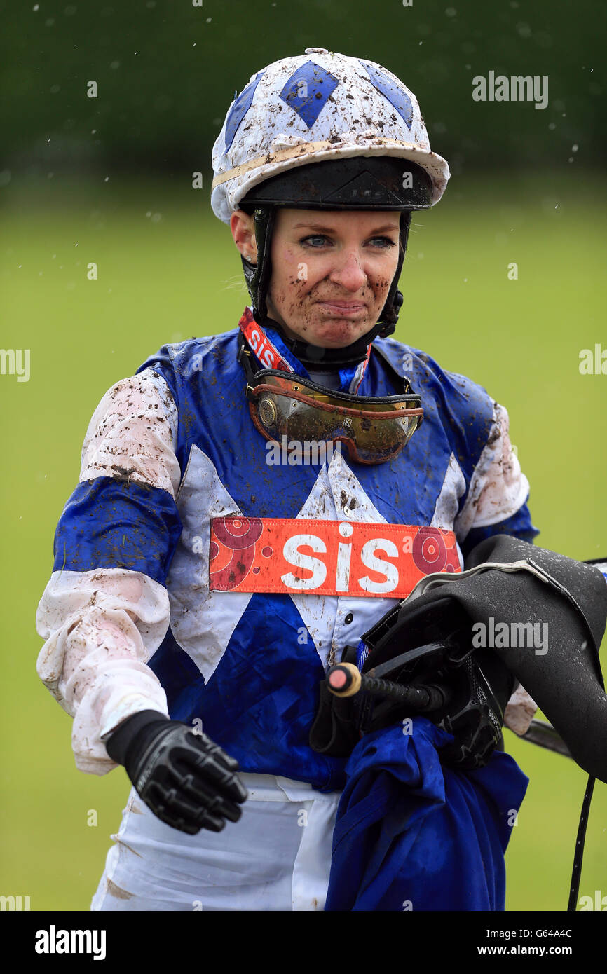 Horse jockey half length mid top mud hires stock photography and