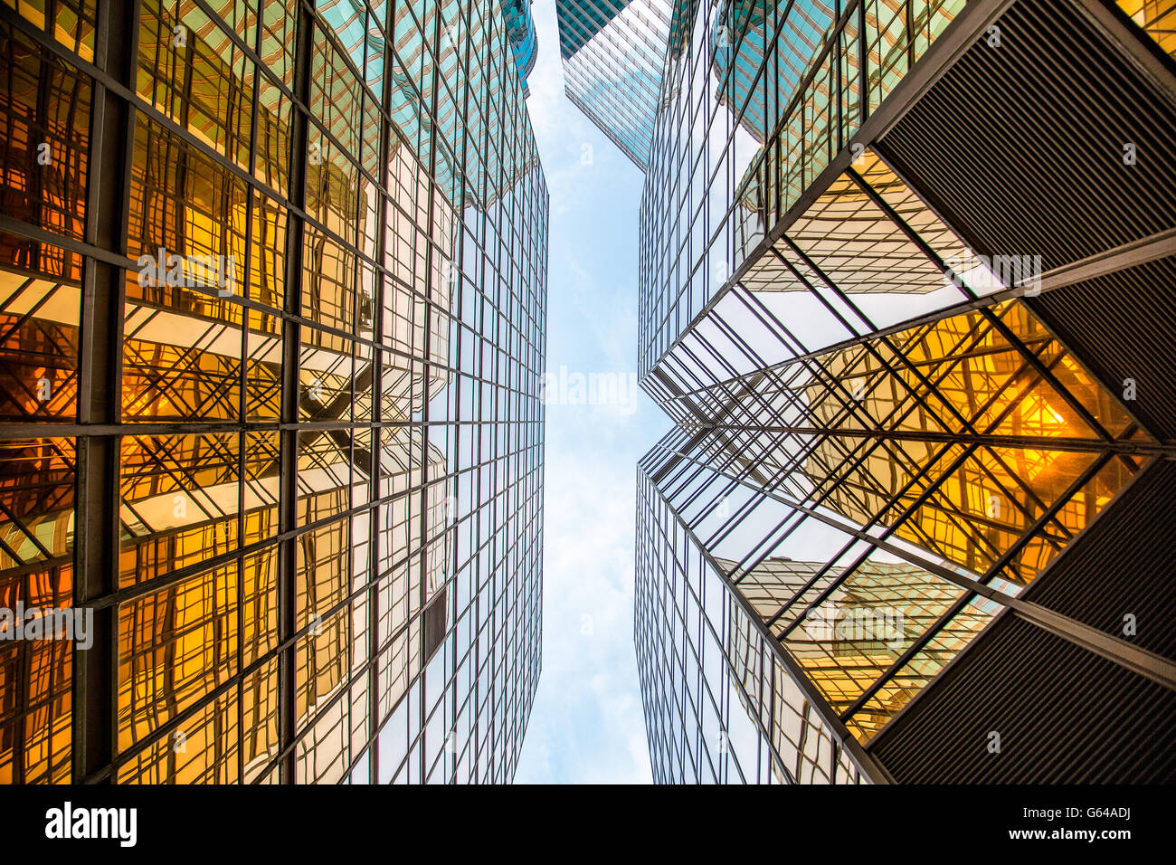 Modern Commercial Building in Golden Color Stock Photo - Alamy