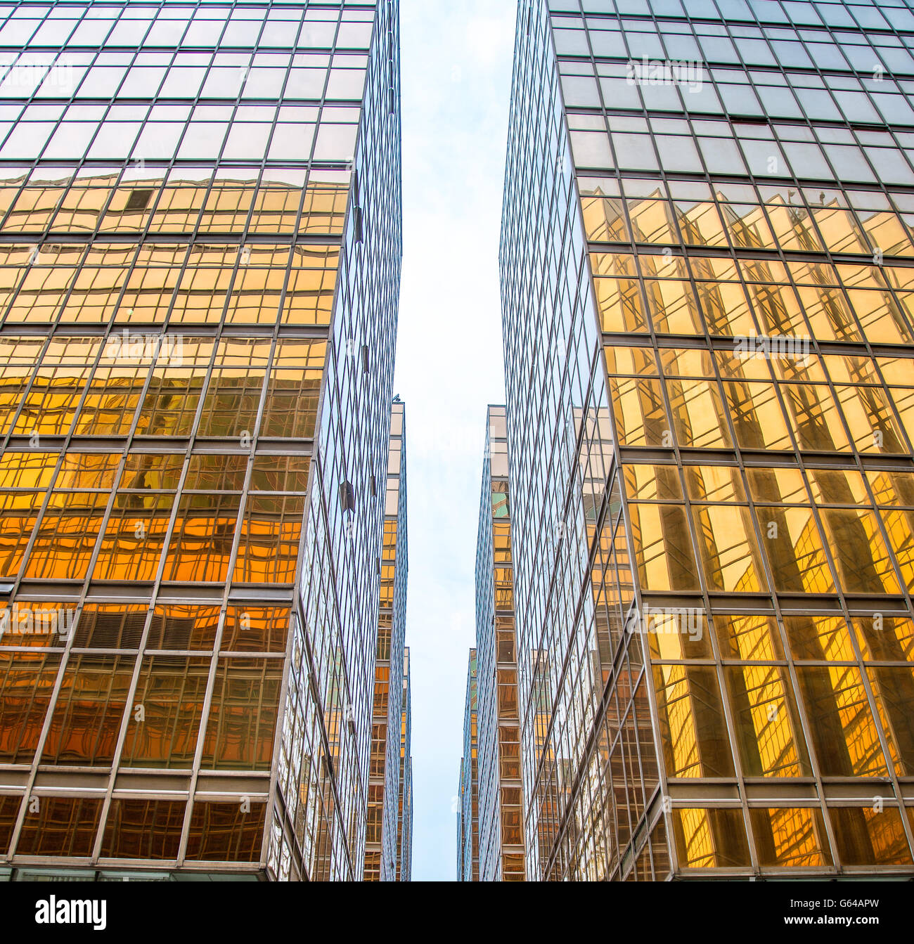 Modern Commercial Building in Golden Color Stock Photo - Alamy