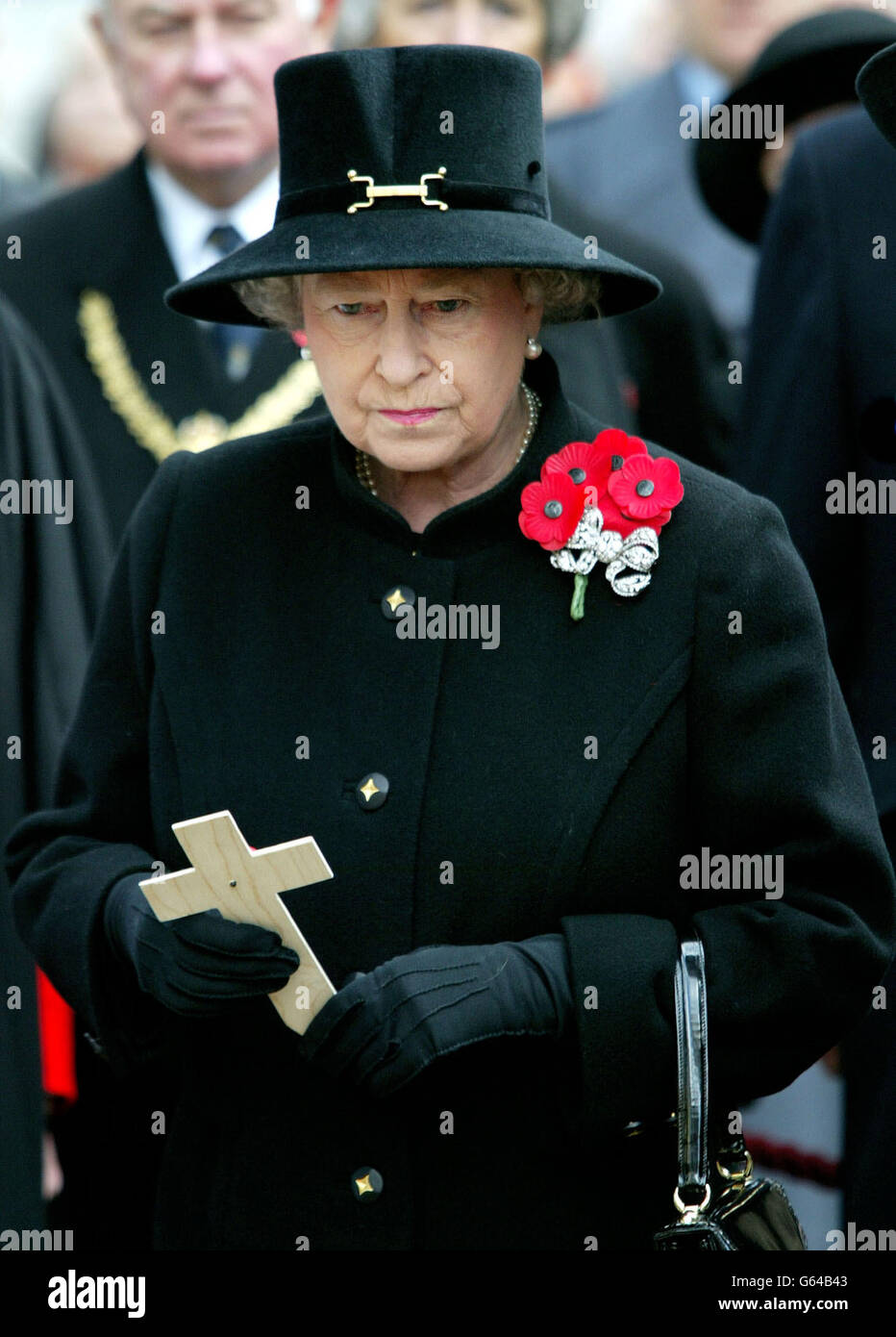 Her Majesty Queen Elizabeth visits the Field of Remembrance at Westminster Abbey, London. Stock Photo