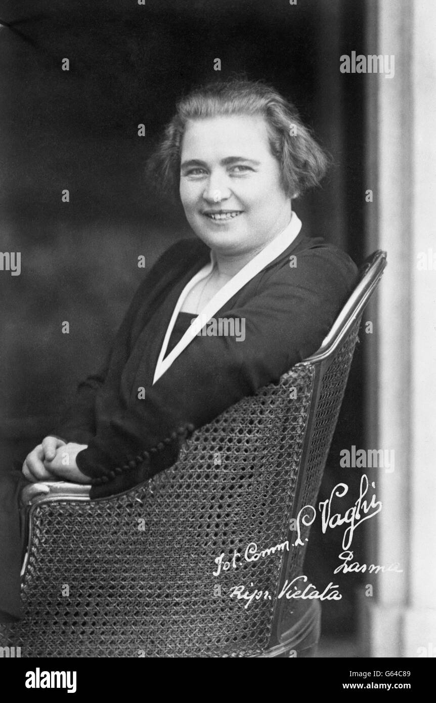 Rachele Mussolini, wife of Italy Head Benito Mussolini. Stock Photo