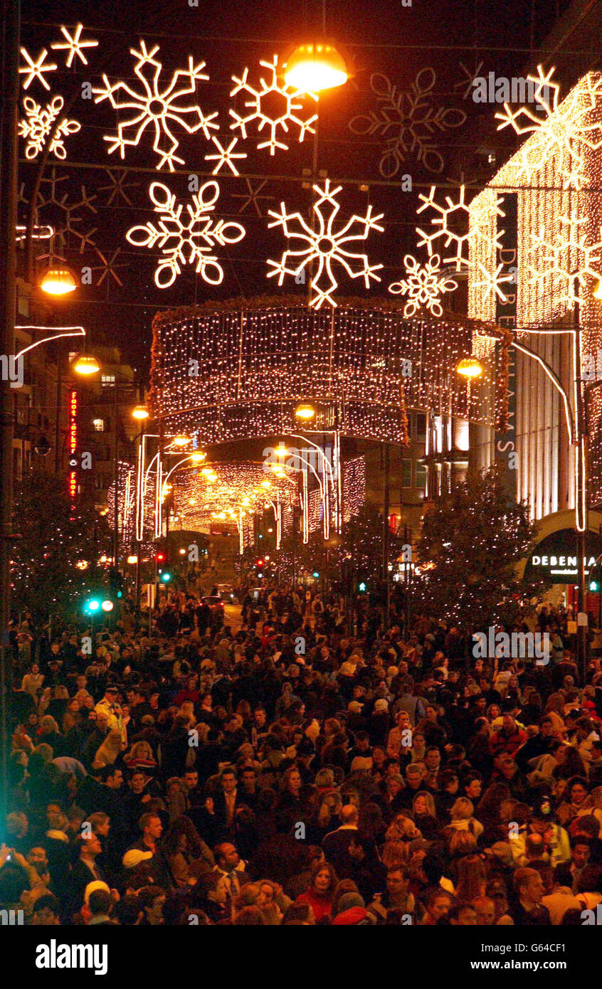 Oxford Street Lights Stock Photo Alamy