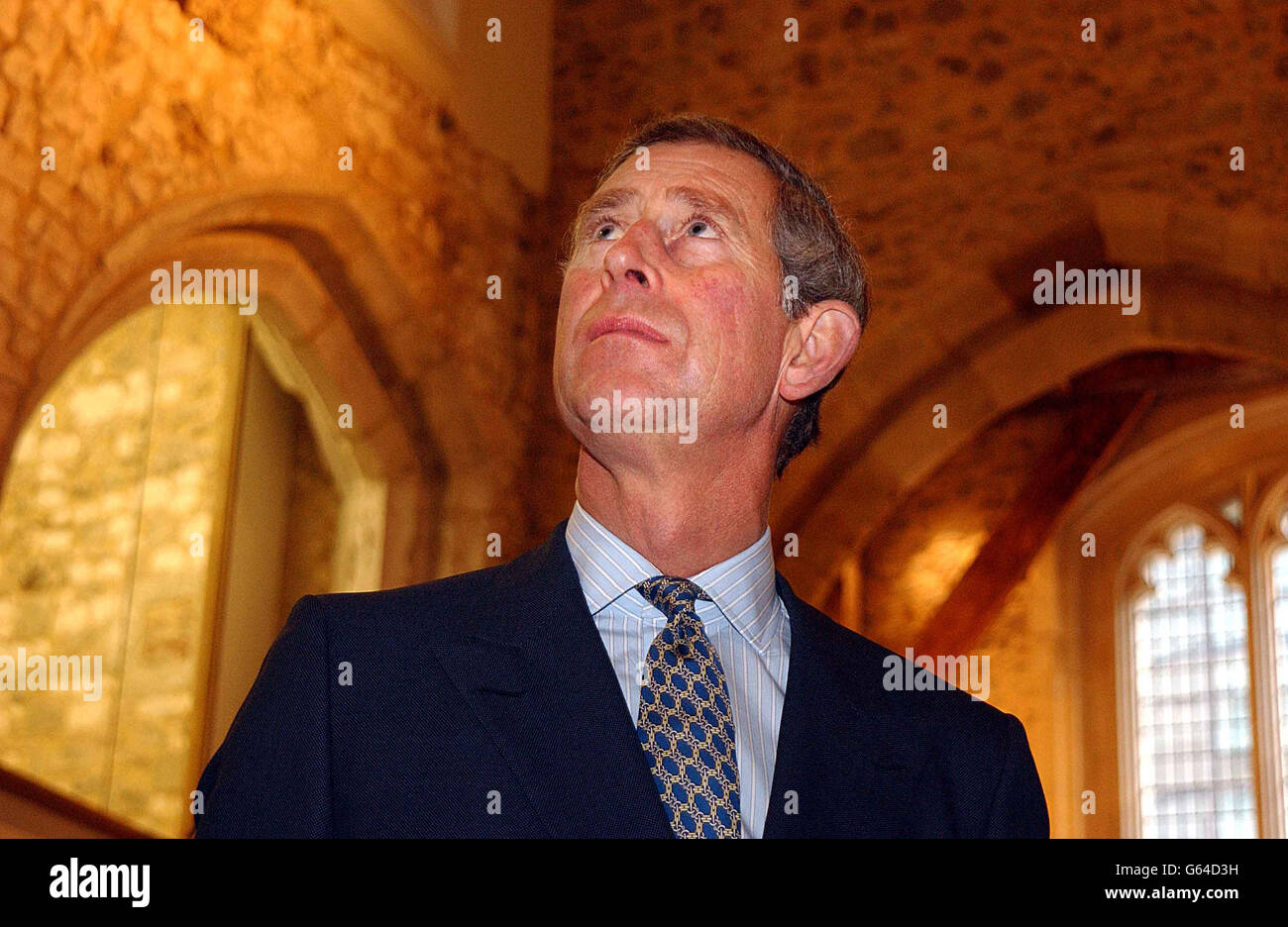 HRH The Prince of Wales, at the official opening St. Ethelburga's Centre for Reconciliation and Peace, which has been re-built after the church was destroyed in 1993, by the IRA's Bishopsgate bomb. Stock Photo