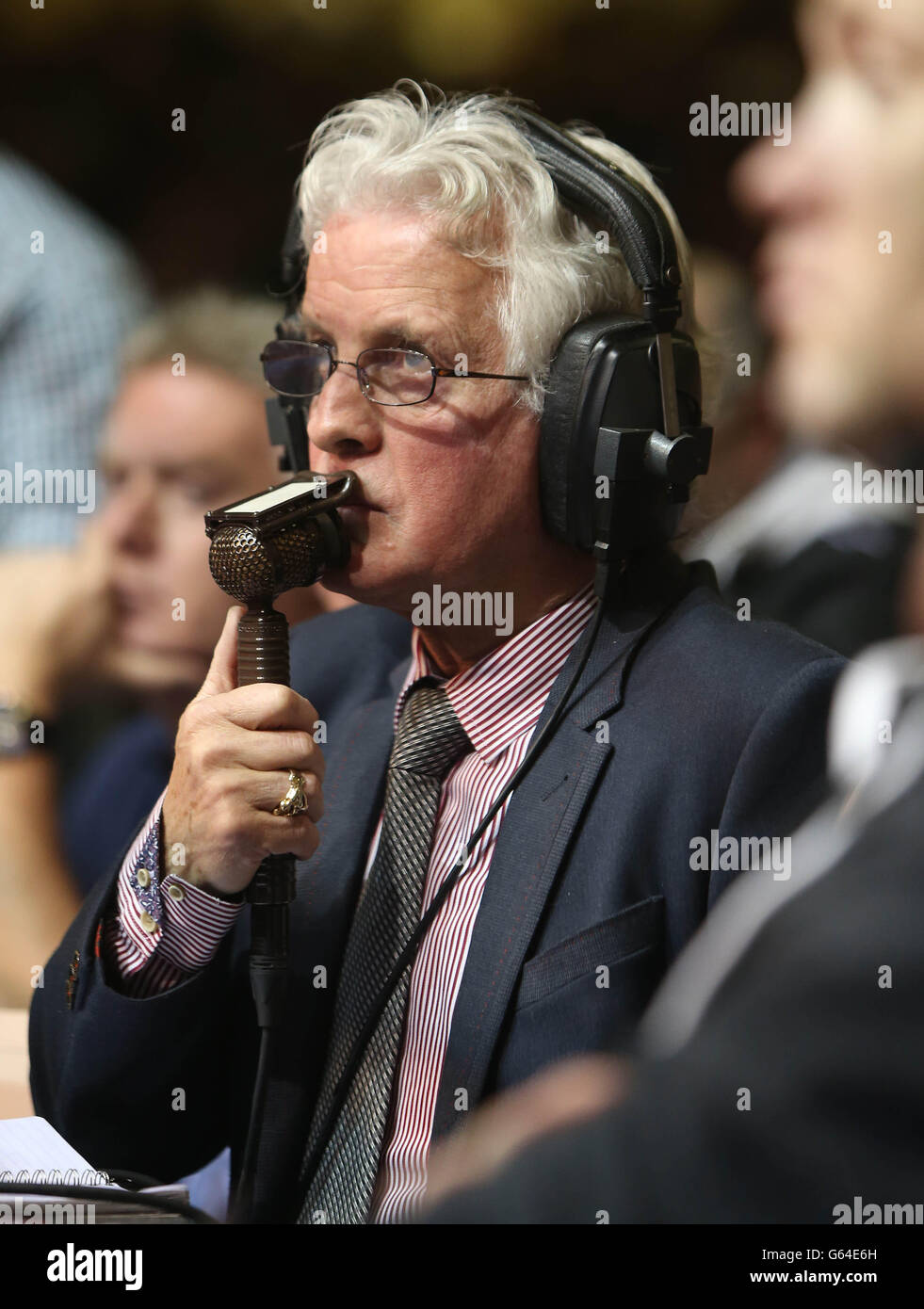 RTE Boxing commentator Mick Dowling at the National Boxing Stadium