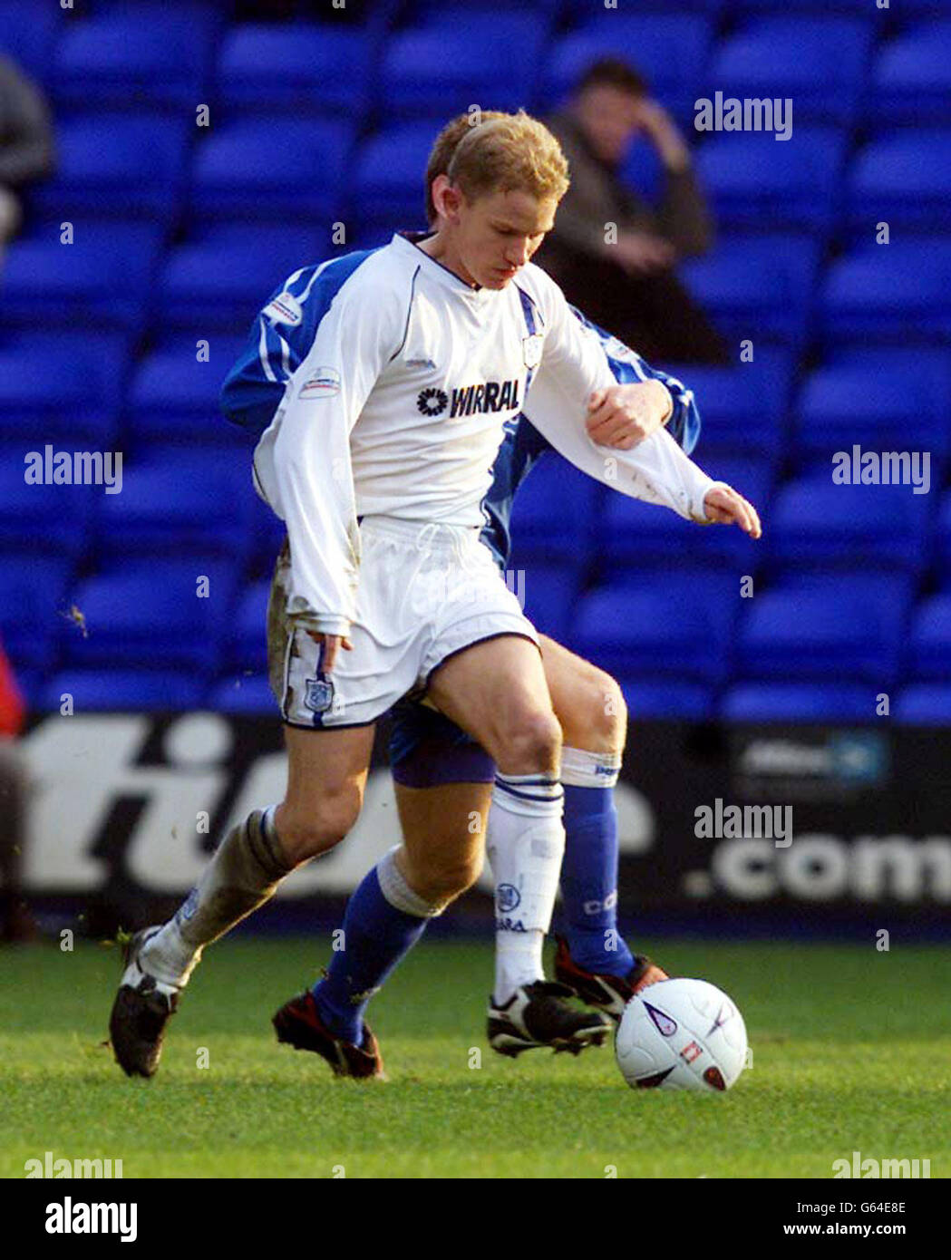 Tranmere Rovers Stuart Barlow in action for Tranmere during their FA Cup Round 1 match against Cardiff City at Prenton Park. . Stock Photo