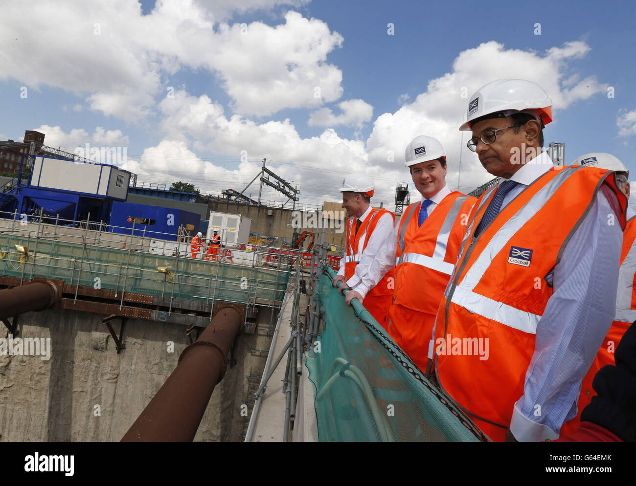 George Osborne visit to the Pudding Mill Lane Crossrail construction ...