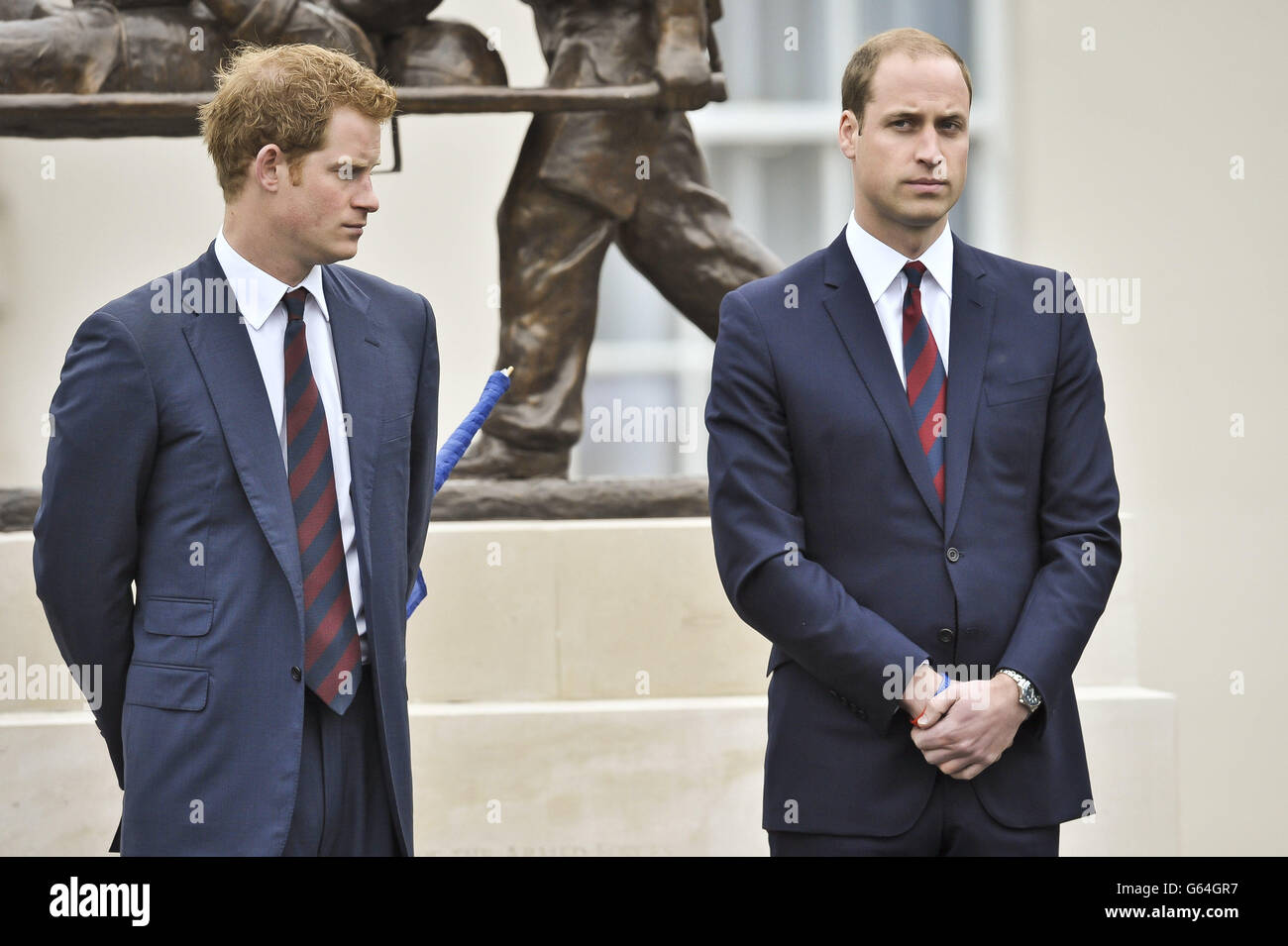 The Duke of Cambridge and Prince Harry at Tedworth House, Tidworth, Wiltshire, where they officially opened a Help for Heroes Recovery Centre. Stock Photo