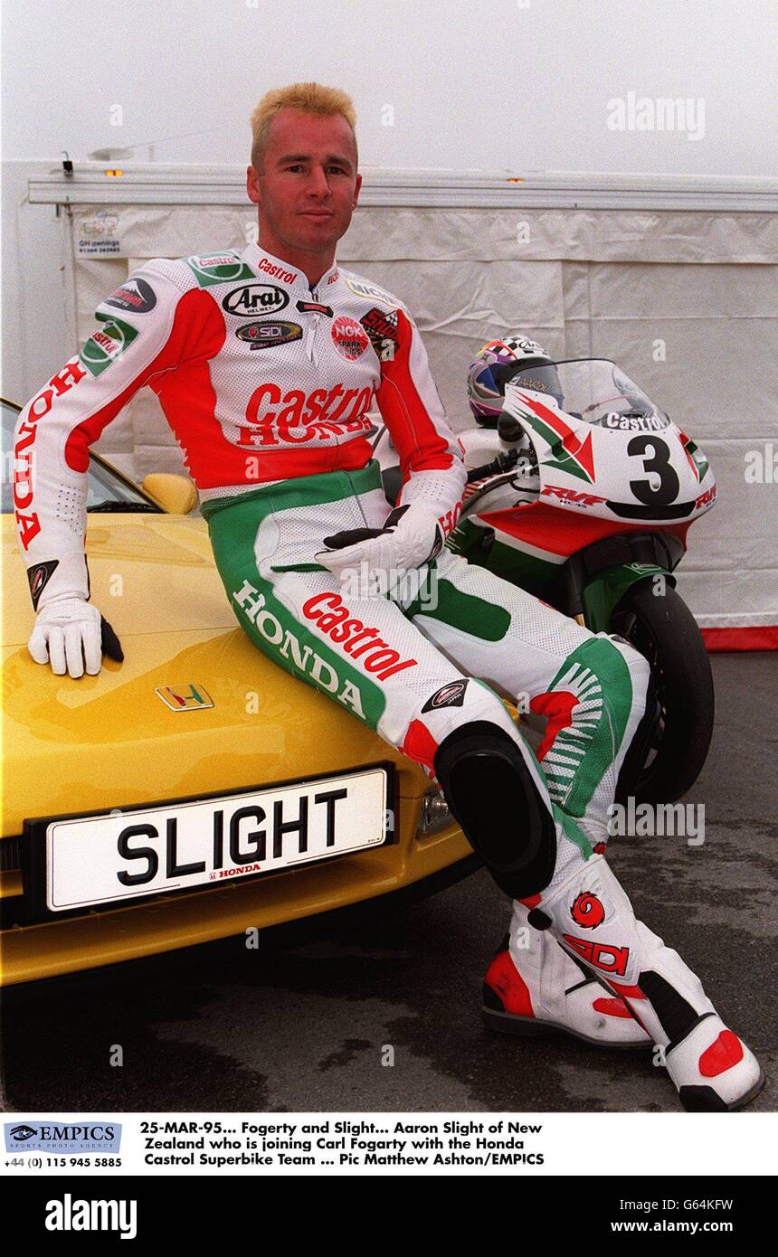 25MAR95. Fogerty and Slight. Aaron Slight of New Zealand who is